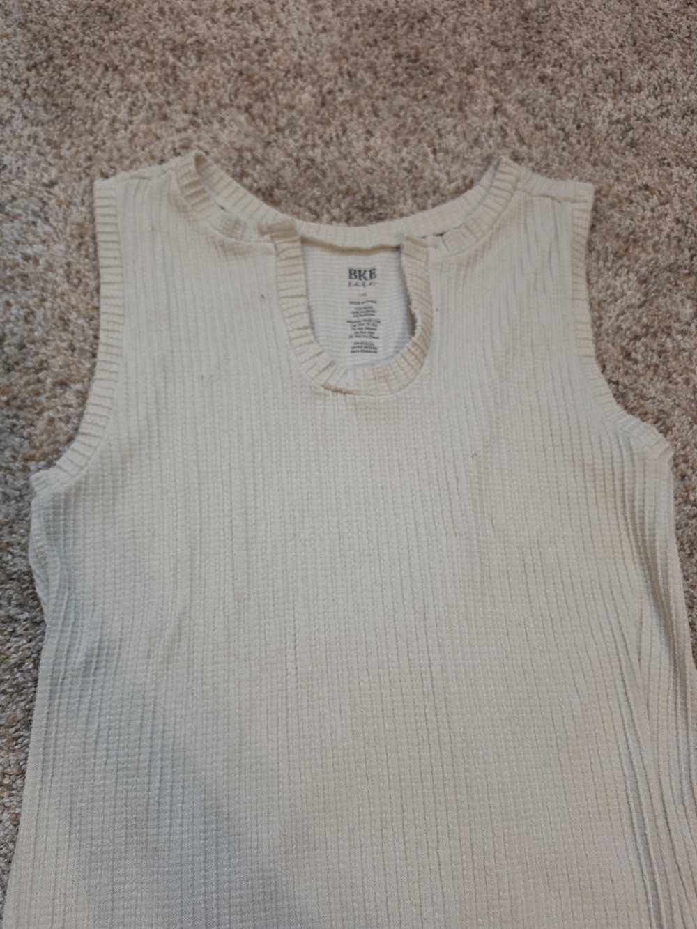 BKE Cream Ribbed Tank Top - Picture 2 of 4